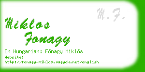 miklos fonagy business card