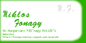 miklos fonagy business card